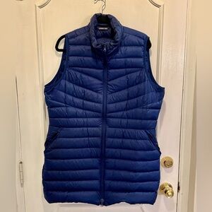 Lands' End Dark Blue Long Quilted Vest